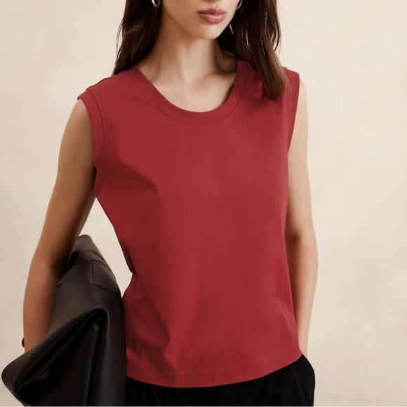 Banana Republic Cotton-Sateen Muscle Tank - Picture 1 of 11